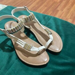 Women’s White, Silver, & Gold Sandals